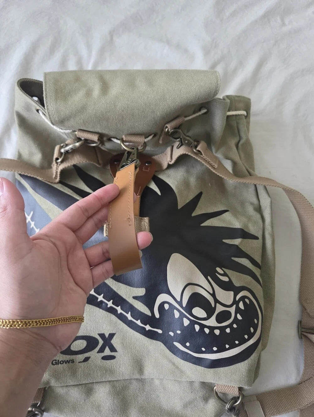 Travis Scott Cactus Jack Canvas Backpack in Olive from the SS21 season (New)